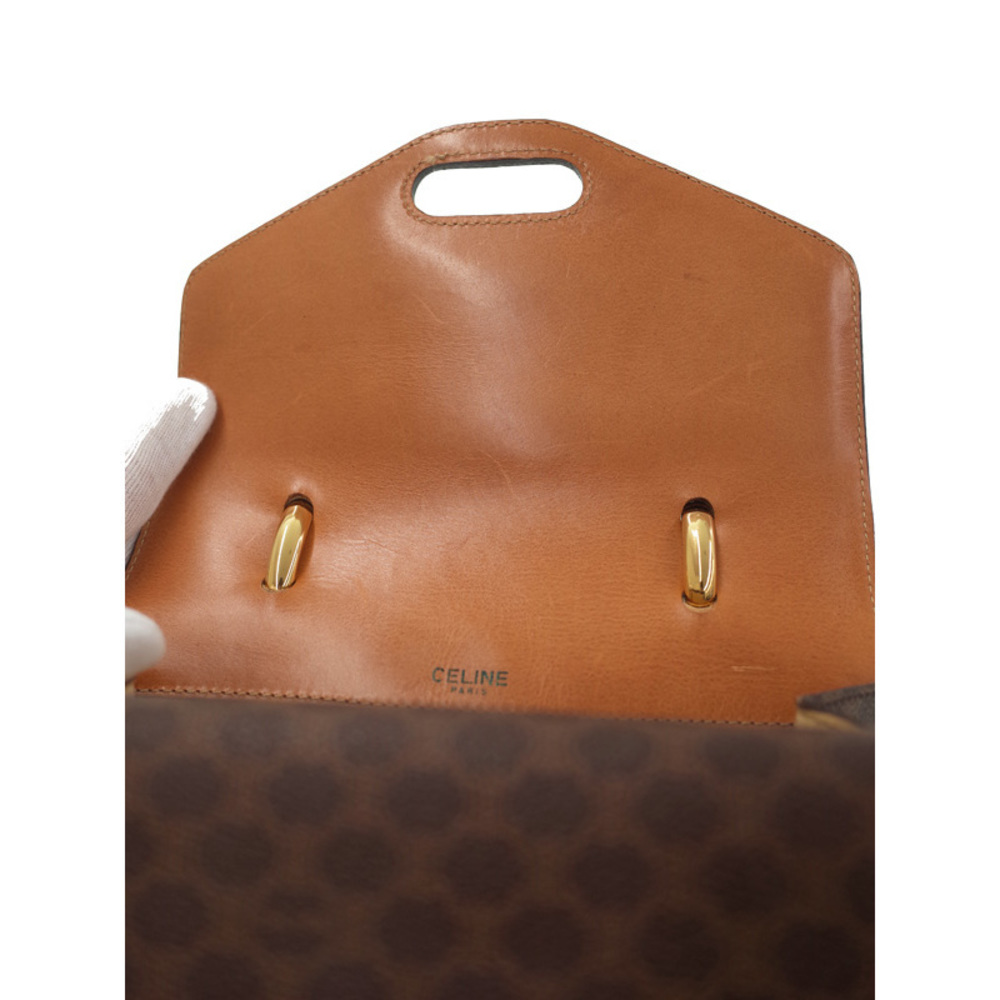 Celine Macadam Pattern Top Handle Handbag Brown - image 7